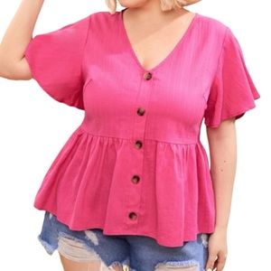 Button Front Blouse 100% cotton